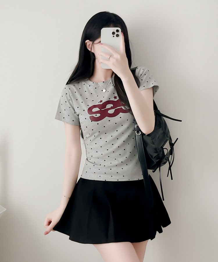 デイリードット半袖Tシャツ GRAY
