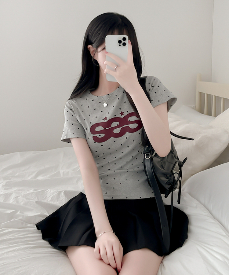 デイリードット半袖Tシャツ GRAY