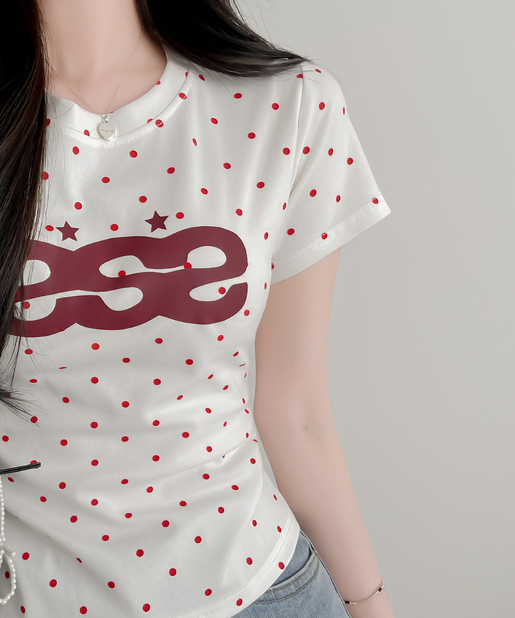 デイリードット半袖Tシャツ RED