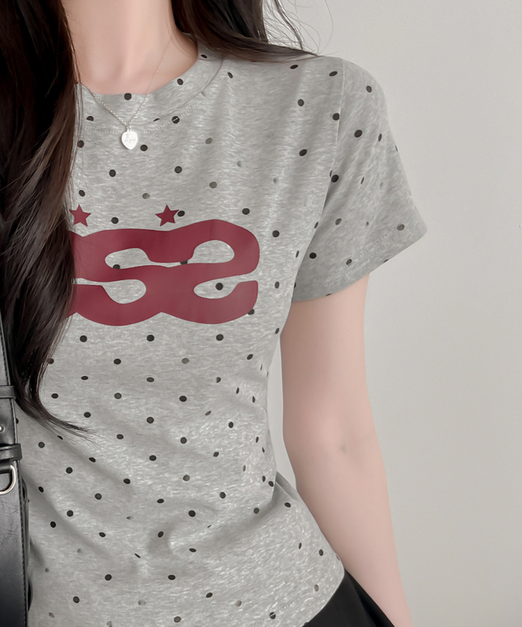 デイリードット半袖Tシャツ GRAY