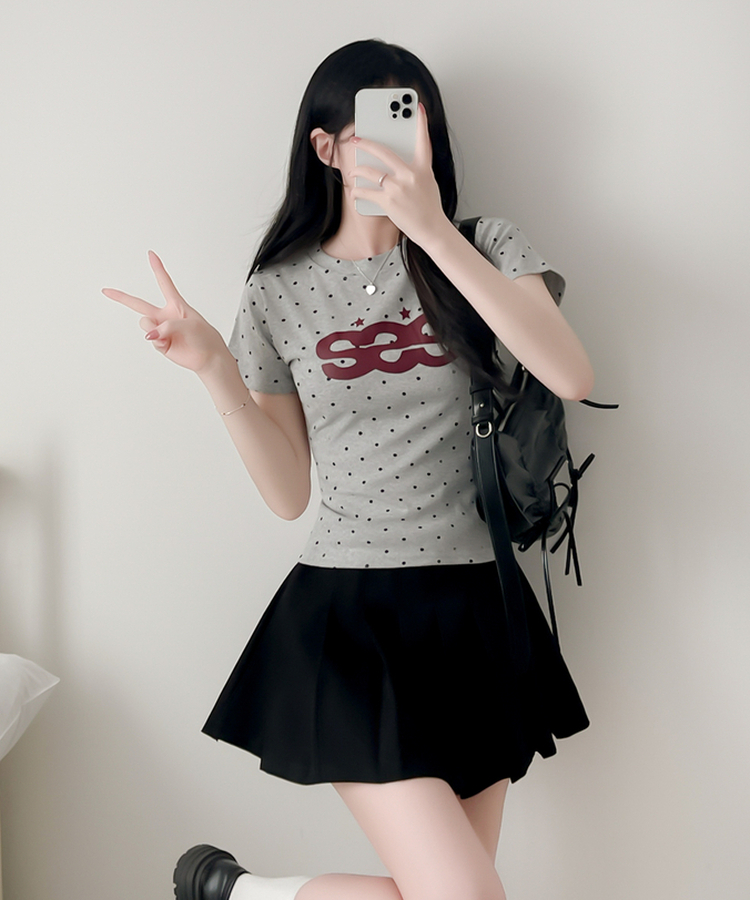 デイリードット半袖Tシャツ GRAY