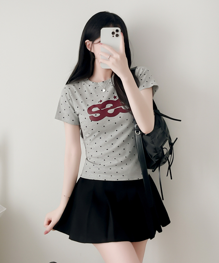 デイリードット半袖Tシャツ GRAY