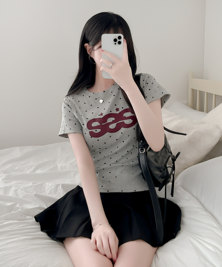 デイリードット半袖Tシャツ GRAY