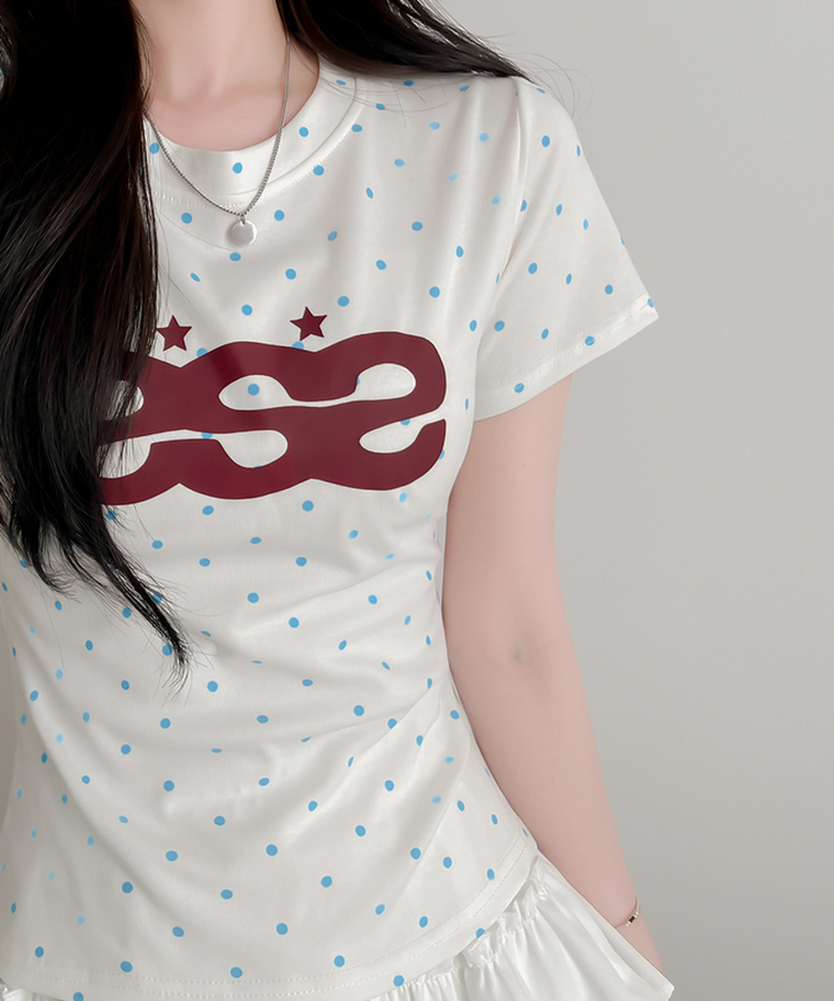 デイリードット半袖Tシャツ SKY BLUE