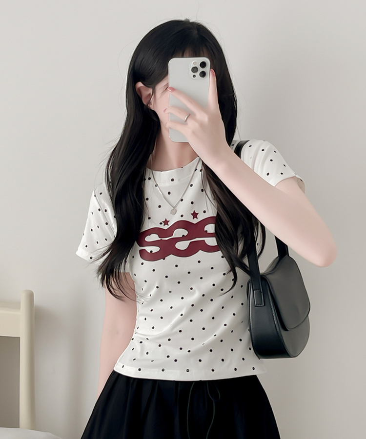 デイリードット半袖Tシャツ IVORY
