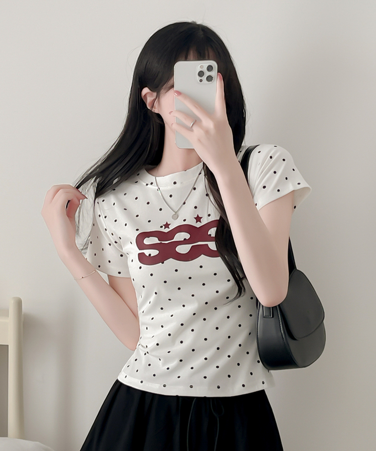 デイリードット半袖Tシャツ IVORY