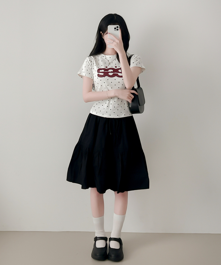 デイリードット半袖Tシャツ IVORY