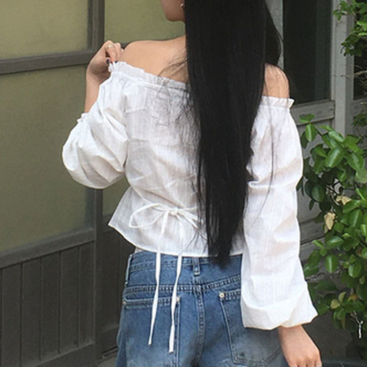 フリルオフショルダーブラウス IVORY