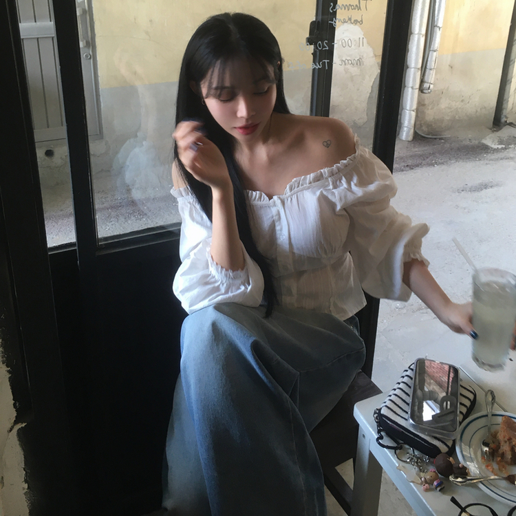 フリルオフショルダーブラウス IVORY