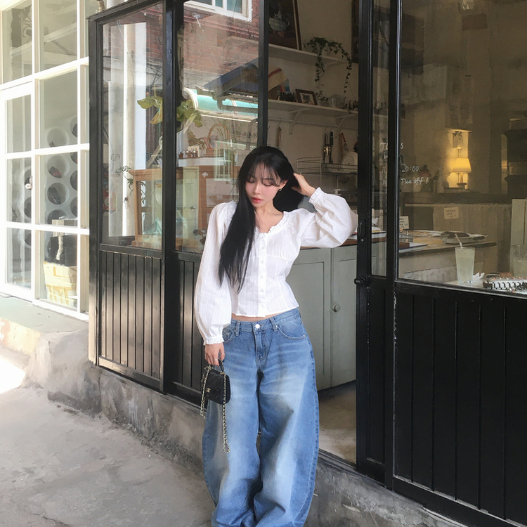 ワイドバルーンデニムパンツ BLUE DENIM