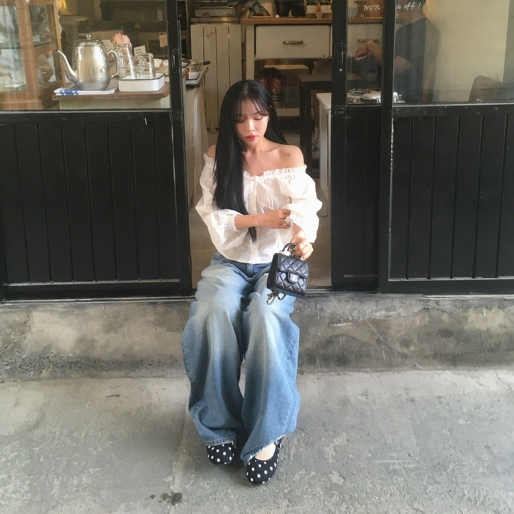 ワイドバルーンデニムパンツ BLUE DENIM