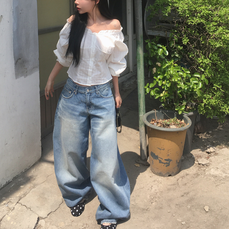 ワイドバルーンデニムパンツ BLUE DENIM