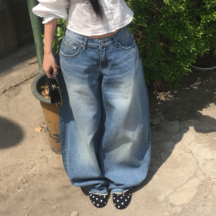 ワイドバルーンデニムパンツ BLUE DENIM