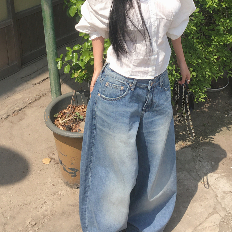ワイドバルーンデニムパンツ BLUE DENIM