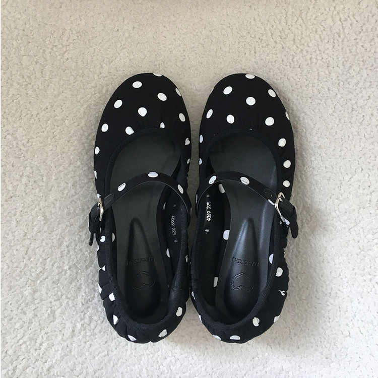 ドットフラットメリージェーンシューズ