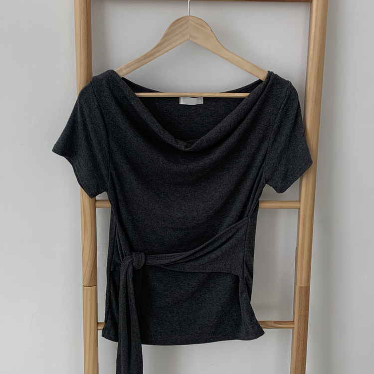 ドレープオフショルラップTシャツ