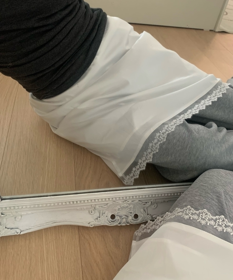 シルクミディレーススカート IVORY