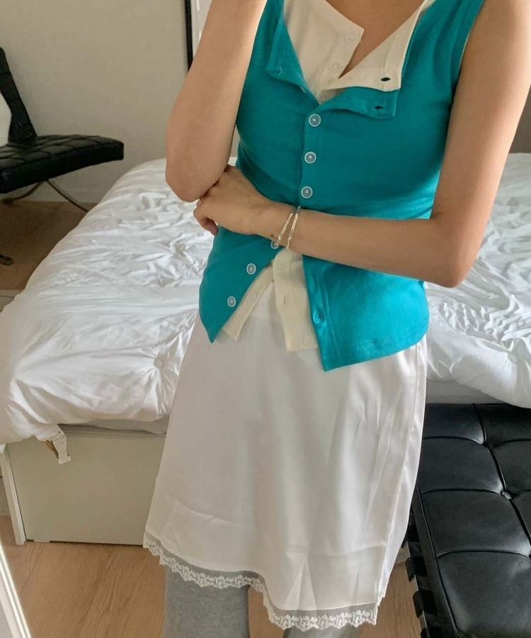 シルクミディレーススカート IVORY