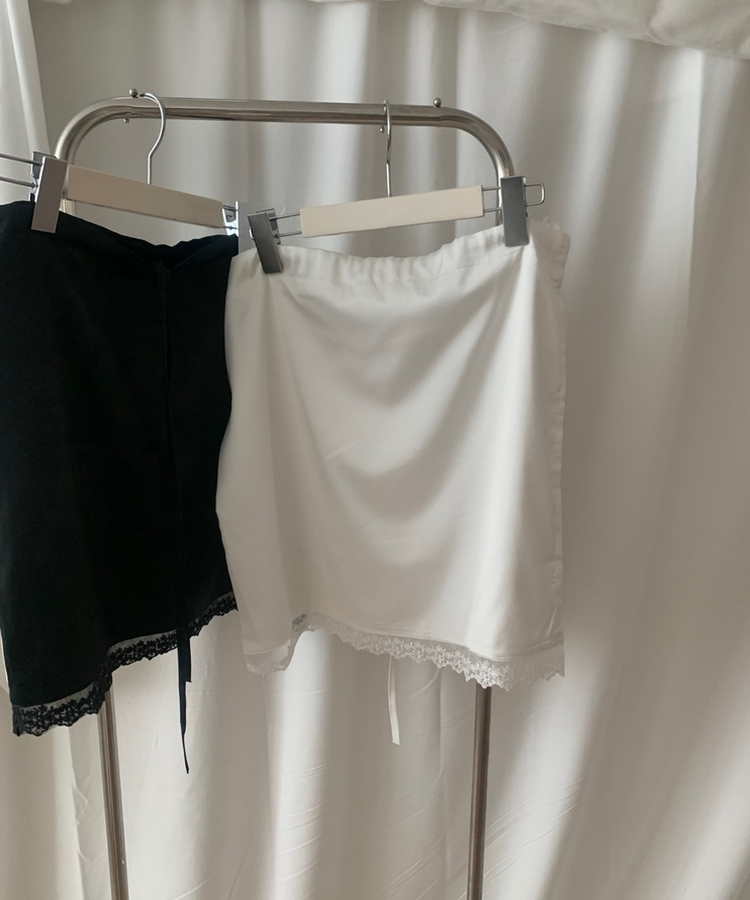 シルクミディレーススカート