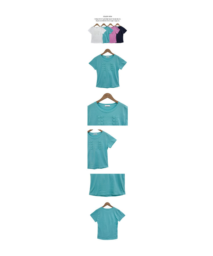 ナポレオンボタン刺繍半袖Tシャツ