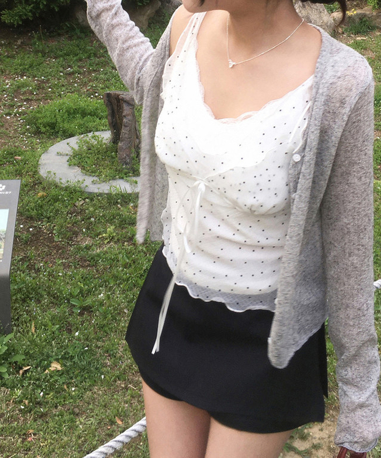 【カップ付き】レースキャミソール(5color) WHITE