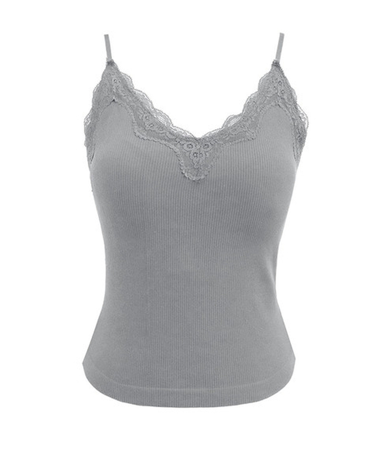 【カップ付き】レースキャミソール(5color)