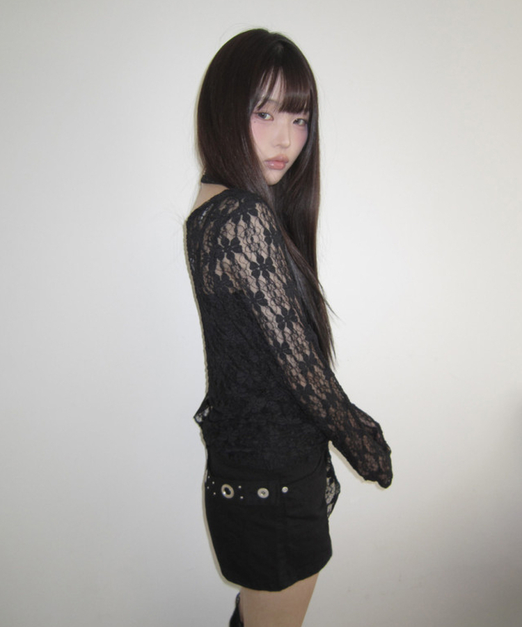 アイレットスタッズショートパンツ BLACK