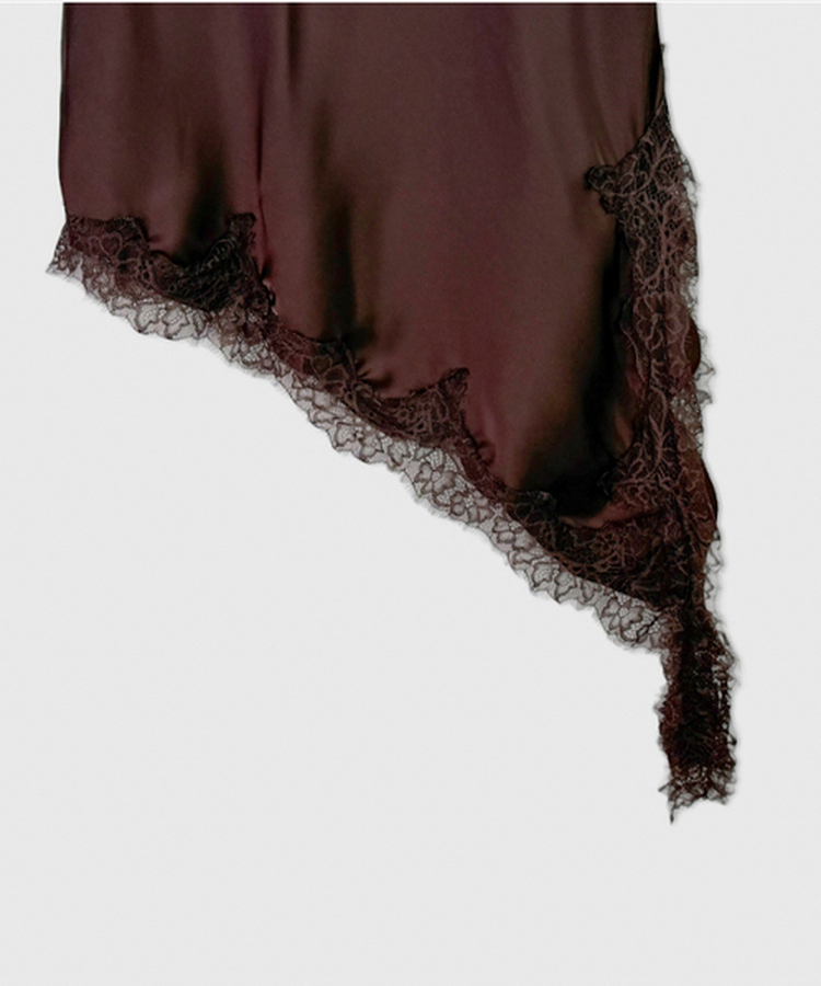 レースシルキーアンバランススカート