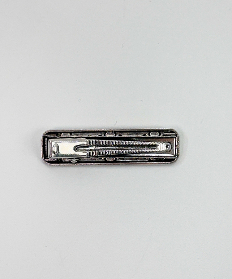 アンティーククロスシルバーフラワー四角・楕円ヘアピン