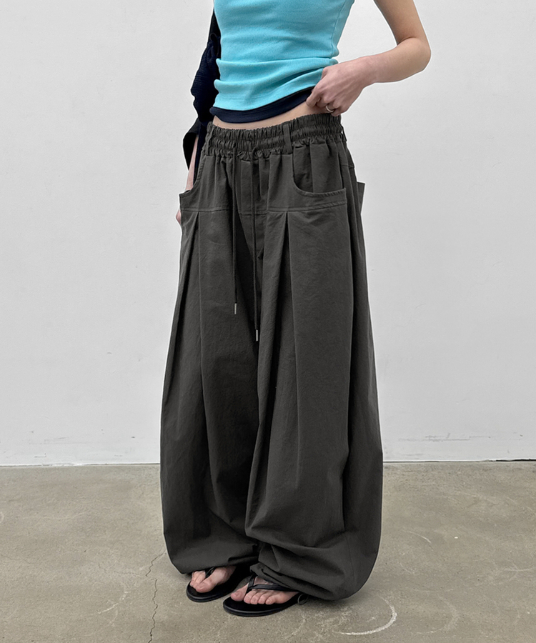 ピンテックワイドバンディングパンツ CHARCOAL