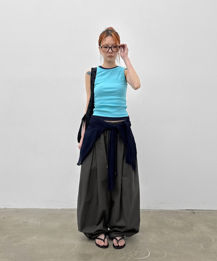 ピンテックワイドバンディングパンツ CHARCOAL