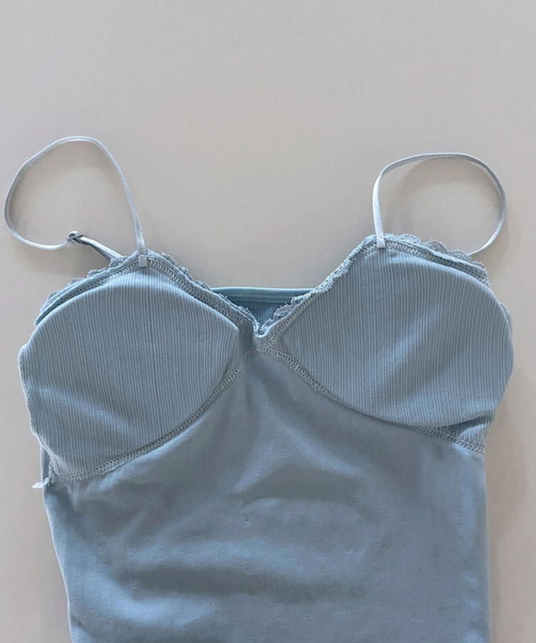 【カップ付き】レース紐キャミソール
