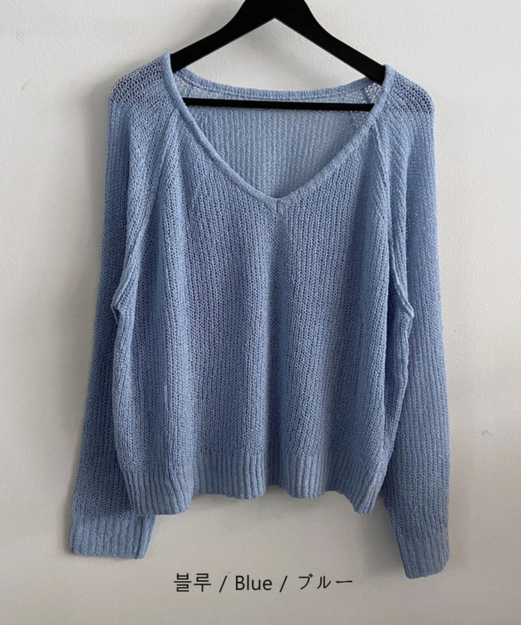 シースルーメッシュサマーニット(8color)