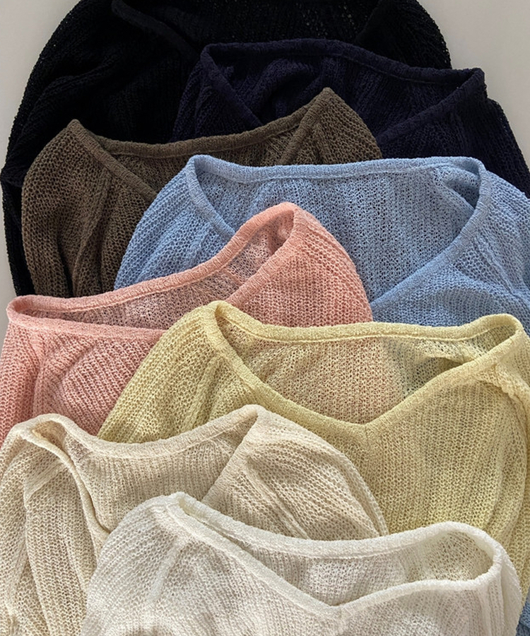 シースルーメッシュサマーニット(8color)