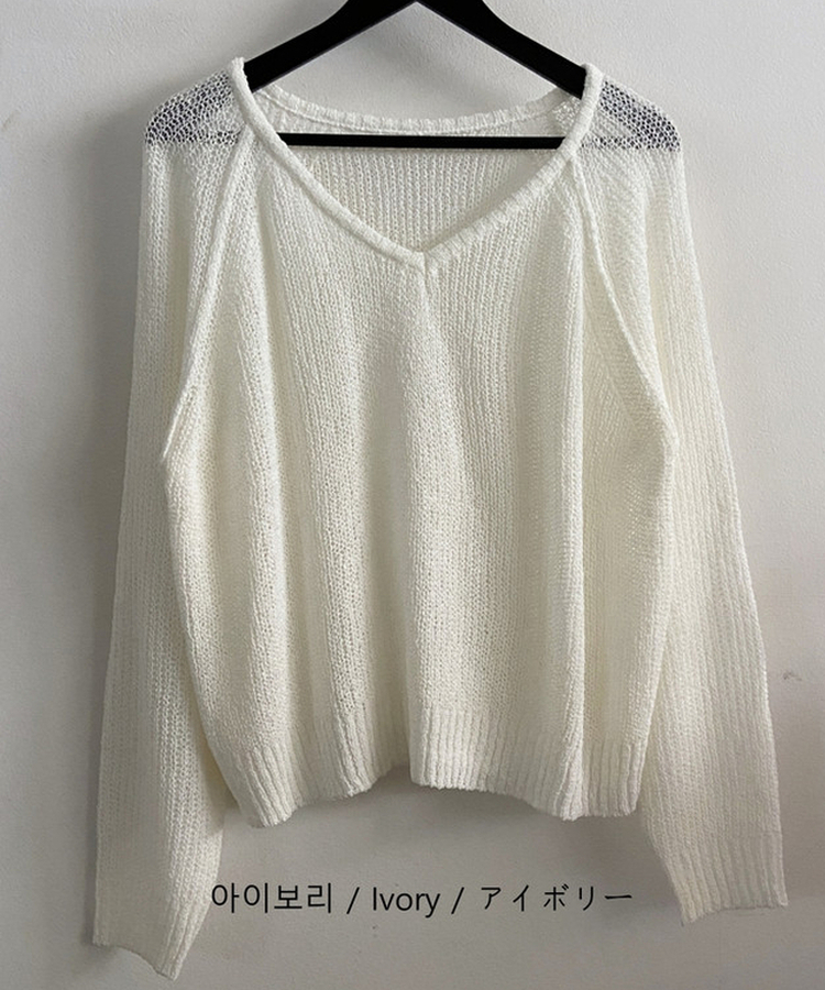 シースルーメッシュサマーニット(8color)