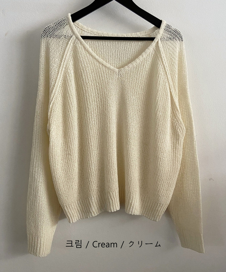 シースルーメッシュサマーニット(8color)