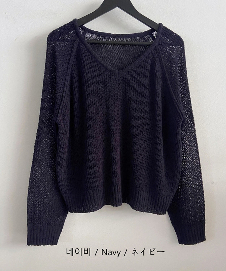 シースルーメッシュサマーニット(8color)