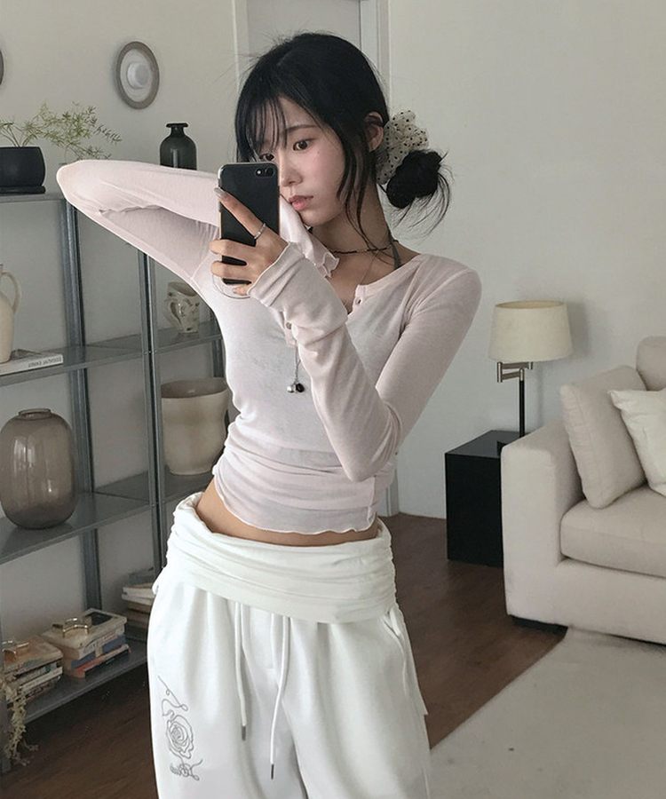 ピンタックワイドロングパンツ WHITE