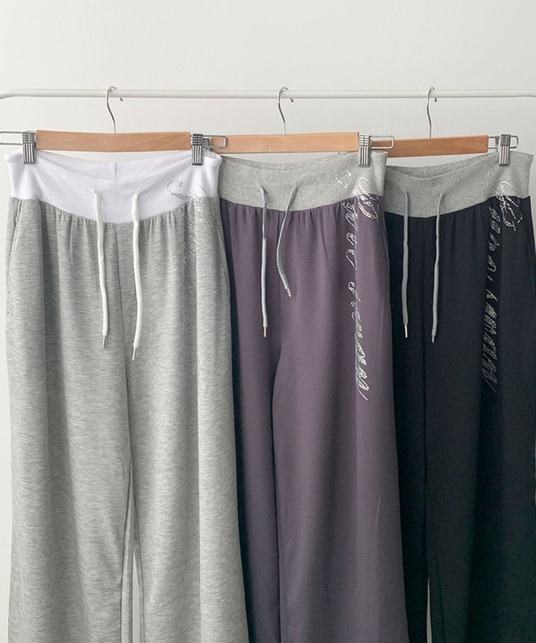 ビーズレタリングワトレーニングパンツ