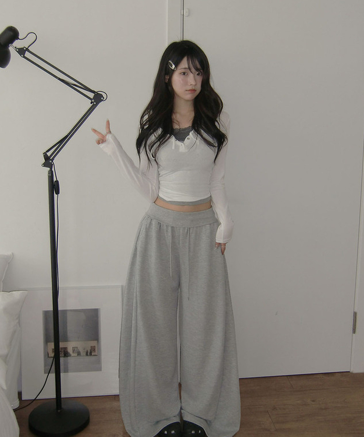 スリムフィットフード付き長袖Tシャツ IVORY