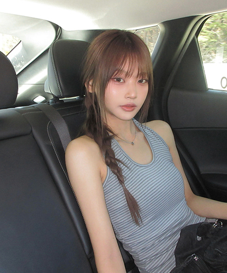 ストライプホルターキャミソール GREY