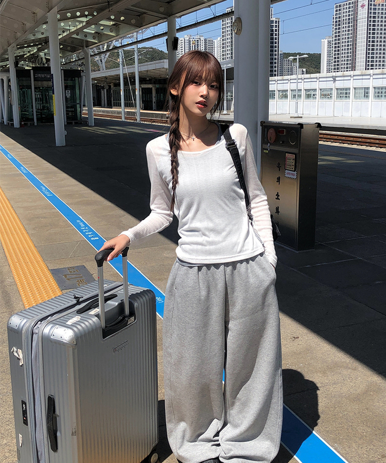 シースルーサイドツーボタンTシャツ(6color) IVORY