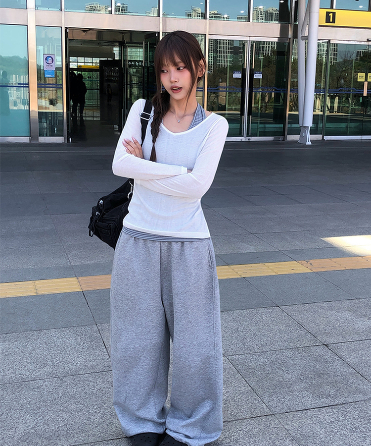 シースルーサイドツーボタンTシャツ(6color) IVORY