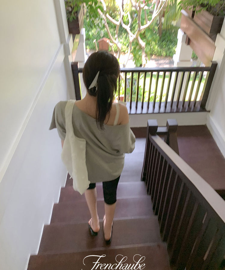 ワンショルダールーズフィットTシャツ GRAY