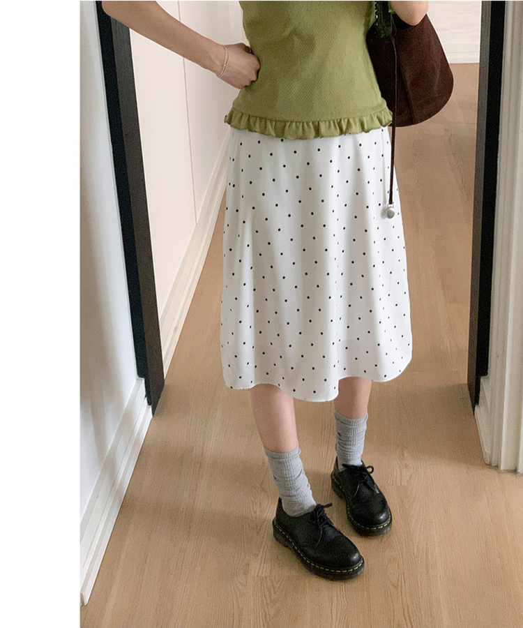 シフォンドットミディスカート IVORY