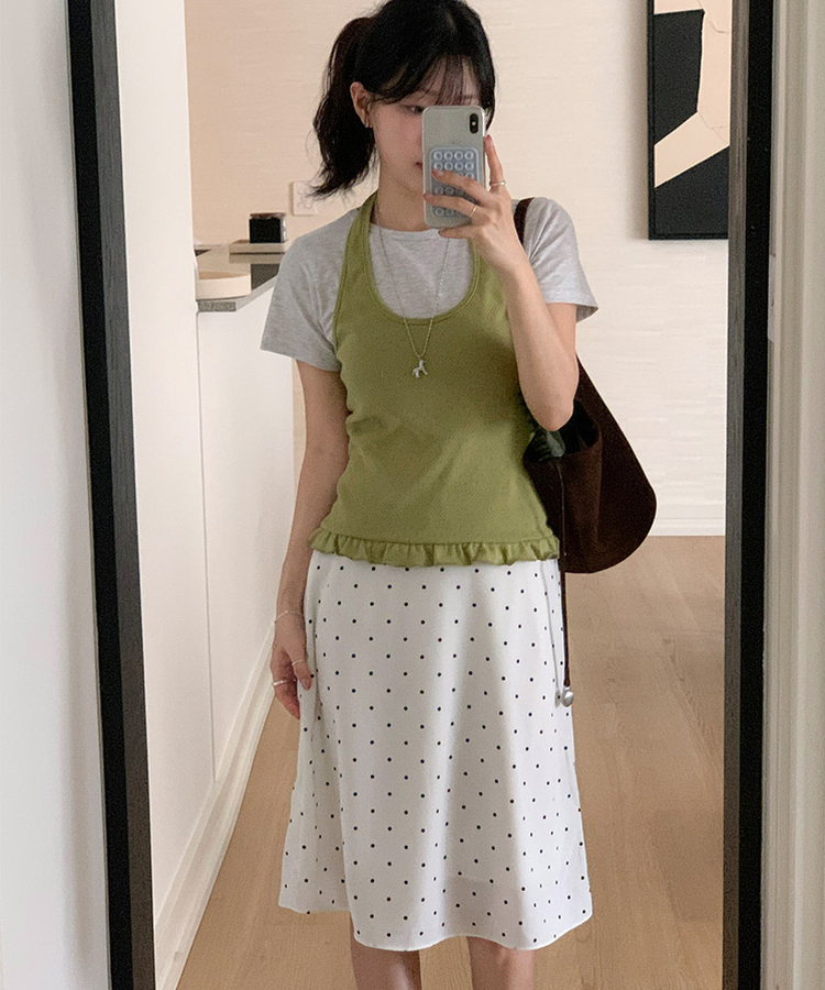 シフォンドットミディスカート IVORY