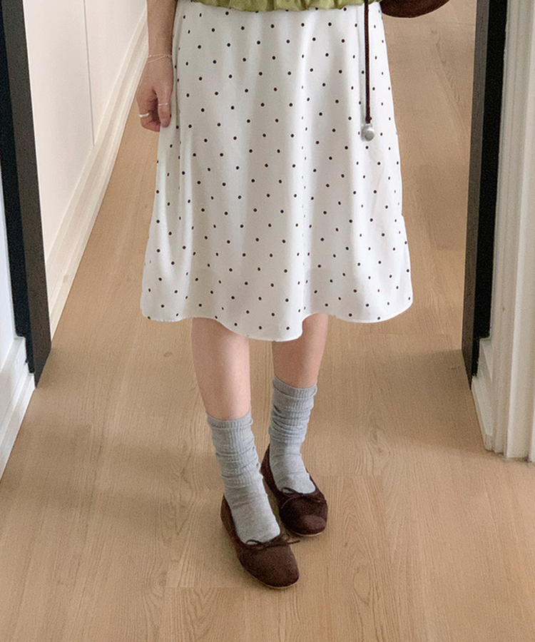 シフォンドットミディスカート IVORY