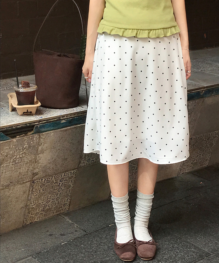 シフォンドットミディスカート IVORY