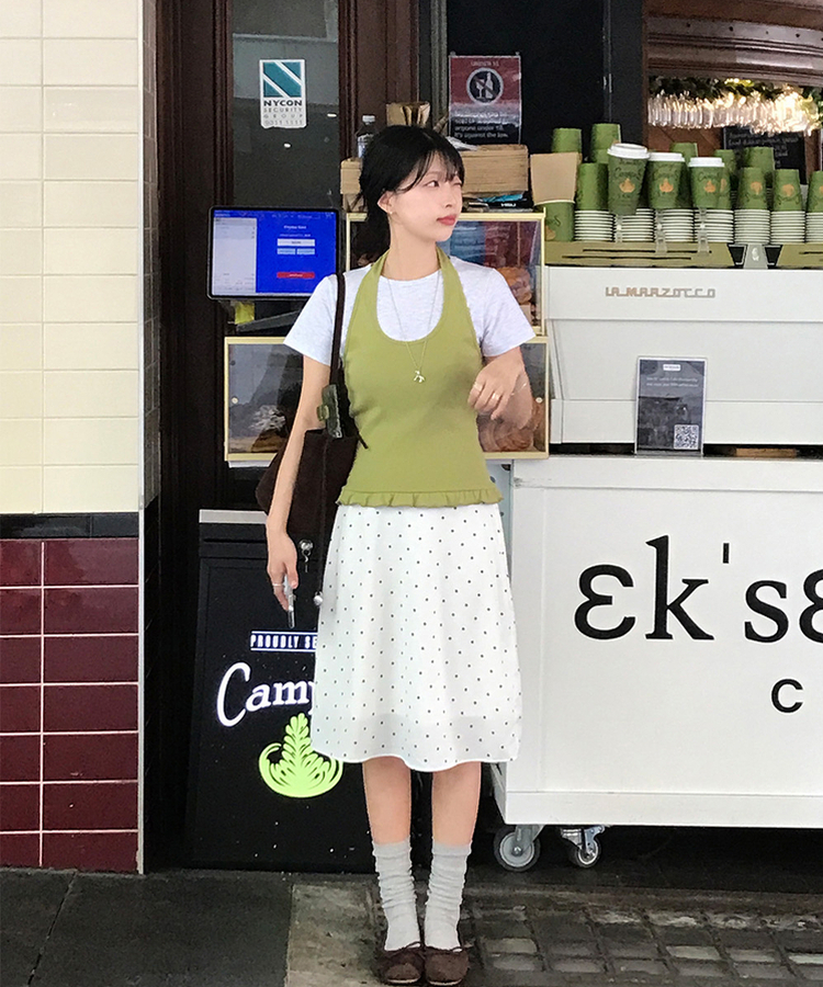 シフォンドットミディスカート IVORY