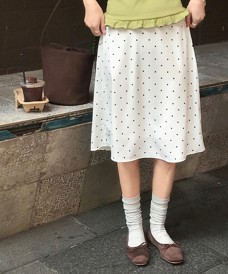 シフォンドットミディスカート IVORY